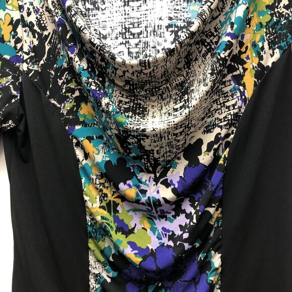 Ava & Grace Shirt Womens Large Cowl Neck 3/4 Sleeve Abstract Print Top Pullover - Picture 5 of 13